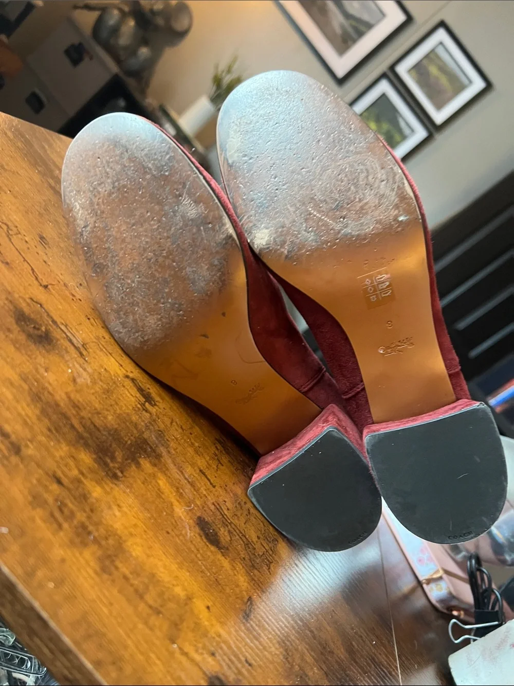 Coach Burgundy Suede Bootie